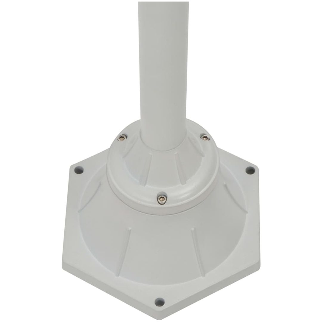 Lyktstolpe för trädgård E27 220 cm aluminium 2 lyktor vit vidaXL – bild 4