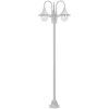 Lyktstolpe för trädgård E27 220 cm aluminium 3 lyktor vit vidaXL – miniatyr 2