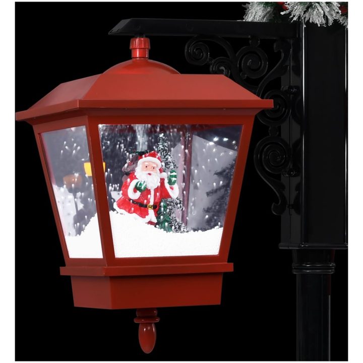 Lyktstolpe med jultomte svart och röd 81x40x PVC vidaXL 188 cm – bild 7
