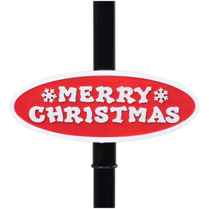 Lyktstolpe med jultomte svart och röd 81x40x PVC vidaXL 188 cm – bild 10