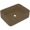 Lyxigt handfat matt gräddvit 41x30x12 cm keramik vidaXL – miniatyr 2