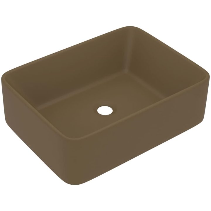 Lyxigt handfat matt gräddvit 41x30x12 cm keramik vidaXL – bild 2