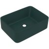 Lyxigt handfat matt mörkgrön 41x30x12 cm keramik vidaXL – miniatyr 2