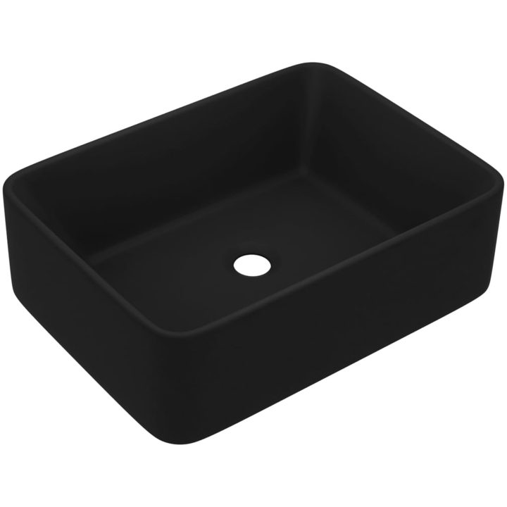 Lyxigt handfat matt svart 41x30x12 cm keramik vidaXL – bild 2
