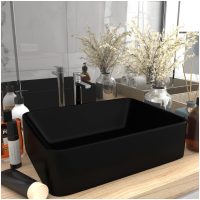 Lyxigt handfat matt svart 41x30x12 cm keramik vidaXL