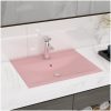 Lyxigt handfat med kranhål matt rosa 60x46 cm keramik vidaXL – miniatyr 1