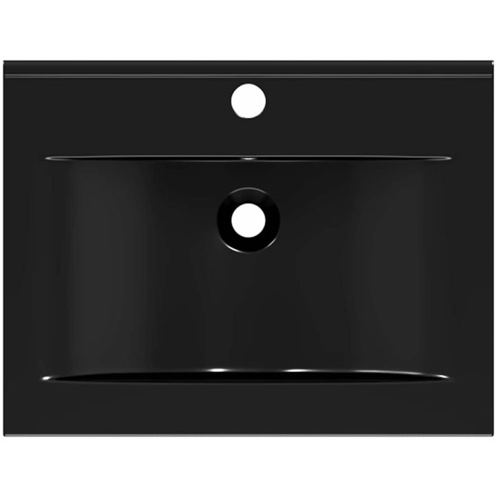 Lyxigt keramisk fyrkantig handfat med kranhål svart 60 x 46 cm vidaXL – bild 7