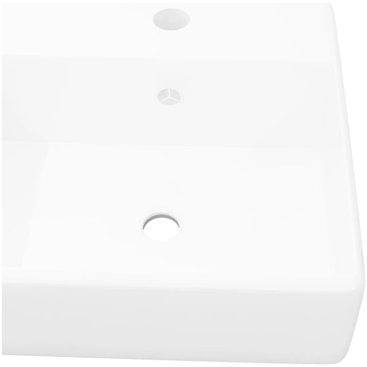 Lyxigt keramisk handfat med överflöds- och kranhål 41 x 41 cm vidaXL – bild 4
