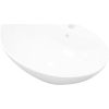 Lyxigt keramisk handfat oval med överflöds- & kranhål vidaXL – miniatyr 2