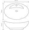 Lyxigt keramisk handfat oval med överflöds- & kranhål vidaXL – miniatyr 6