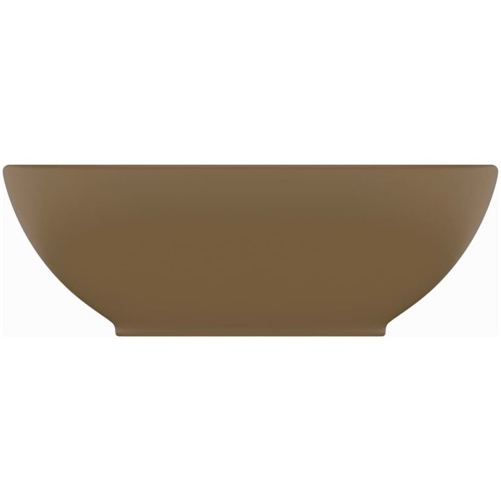 Lyxigt ovalt handfat matt gräddvit 40x33 cm keramik vidaXL – bild 3