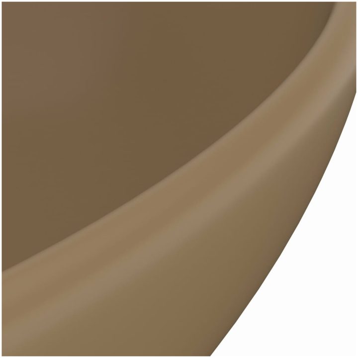 Lyxigt ovalt handfat matt gräddvit 40x33 cm keramik vidaXL – bild 5