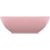 Lyxigt ovalt handfat matt rosa 40x33 cm keramik vidaXL – miniatyr 3