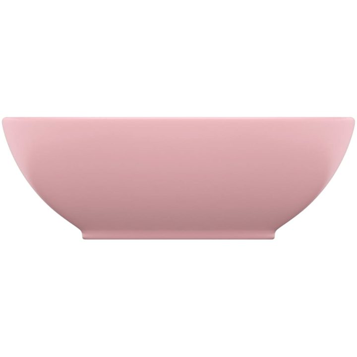 Lyxigt ovalt handfat matt rosa 40x33 cm keramik vidaXL – bild 3