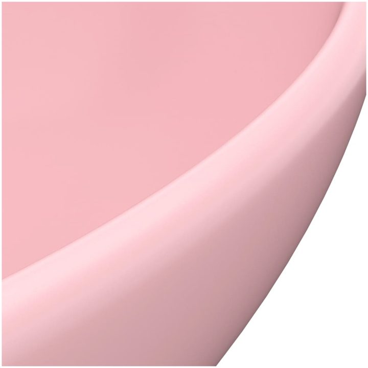 Lyxigt ovalt handfat matt rosa 40x33 cm keramik vidaXL – bild 5