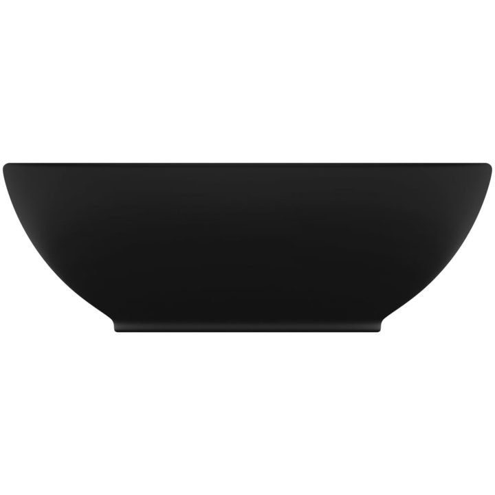 Lyxigt ovalt handfat matt svart 40x33 cm keramik vidaXL – bild 3