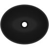 Lyxigt ovalt handfat matt svart 40x33 cm keramik vidaXL – miniatyr 4
