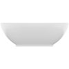 Lyxigt ovalt handfat matt vit 40x33 cm keramik vidaXL – miniatyr 3