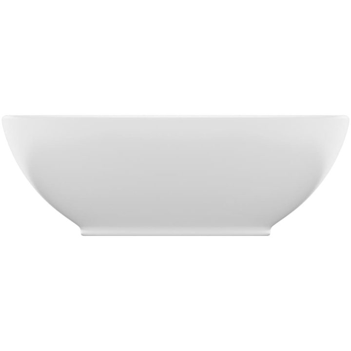Lyxigt ovalt handfat matt vit 40x33 cm keramik vidaXL – bild 3