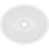 Lyxigt ovalt handfat matt vit 40x33 cm keramik vidaXL – miniatyr 4