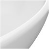 Lyxigt ovalt handfat matt vit 40x33 cm keramik vidaXL – miniatyr 5