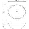 Lyxigt ovalt handfat matt vit 40x33 cm keramik vidaXL – miniatyr 6