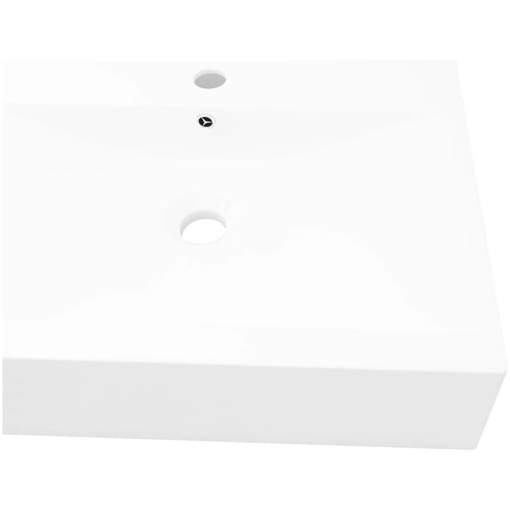 Lyxigt rektangulärt handfat 60 x 46 cm keramiskt vit vidaXL – bild 3
