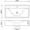 Lyxigt rektangulärt handfat 60 x 46 cm keramiskt vit vidaXL – miniatyr 6