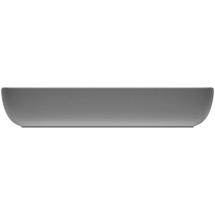Lyxigt rektangulärt handfat matt ljusgrå 71x38 cm keramik vidaXL – bild 4