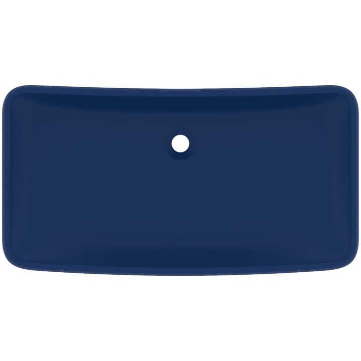 Lyxigt rektangulärt handfat matt mörkblå 71x38 cm keramik vidaXL – bild 3