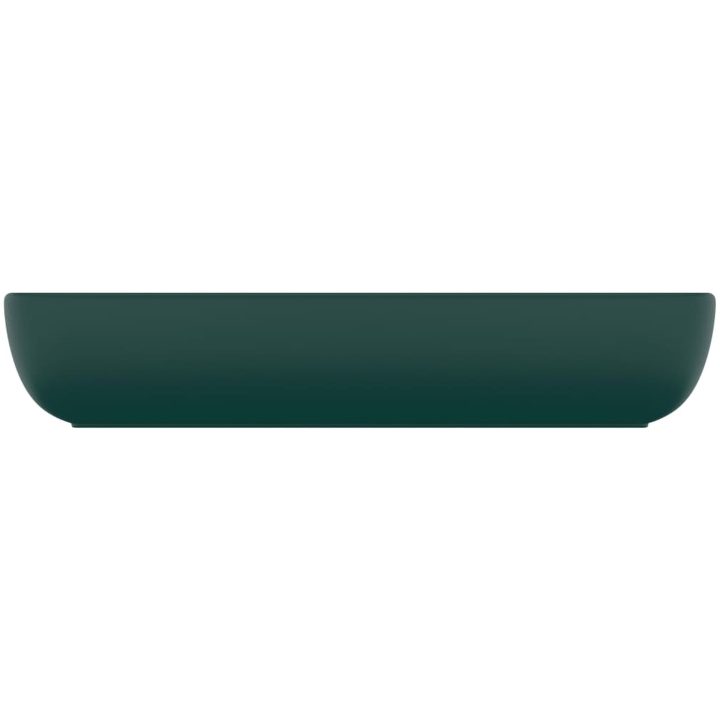 Lyxigt rektangulärt handfat matt mörkgrön 71x38 cm keramik vidaXL – bild 4