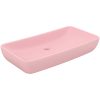 Lyxigt rektangulärt handfat matt rosa 71x38 cm keramik vidaXL – miniatyr 2