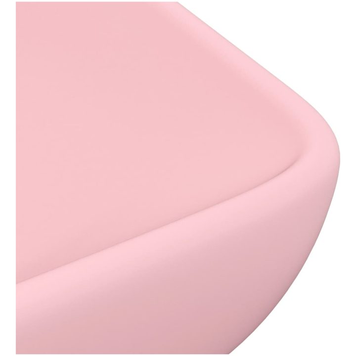 Lyxigt rektangulärt handfat matt rosa 71x38 cm keramik vidaXL – bild 5