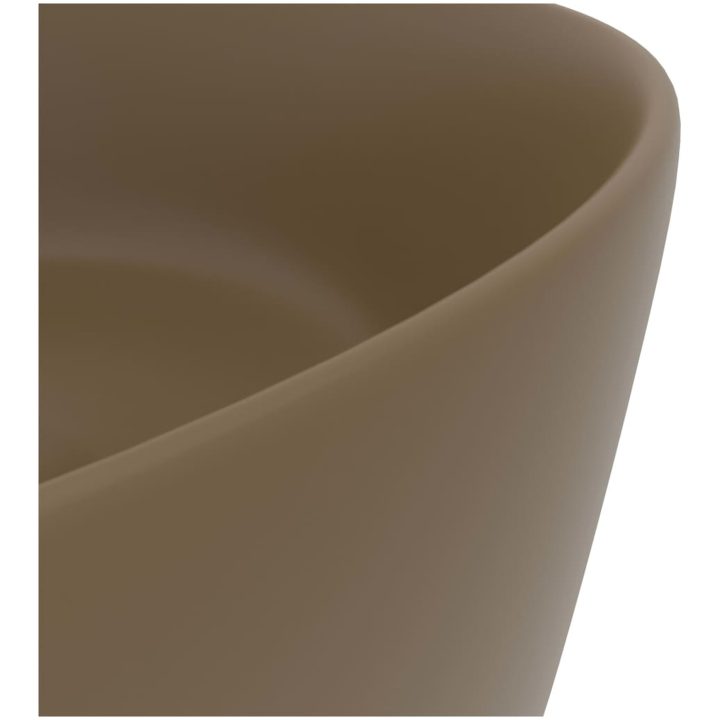 Lyxigt runt handfat matt gräddvit 40x15 cm keramik vidaXL – bild 5