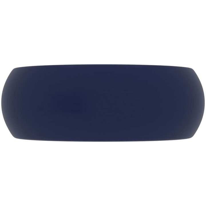 Lyxigt runt handfat matt mörkblå 40x15 cm keramik vidaXL – bild 4