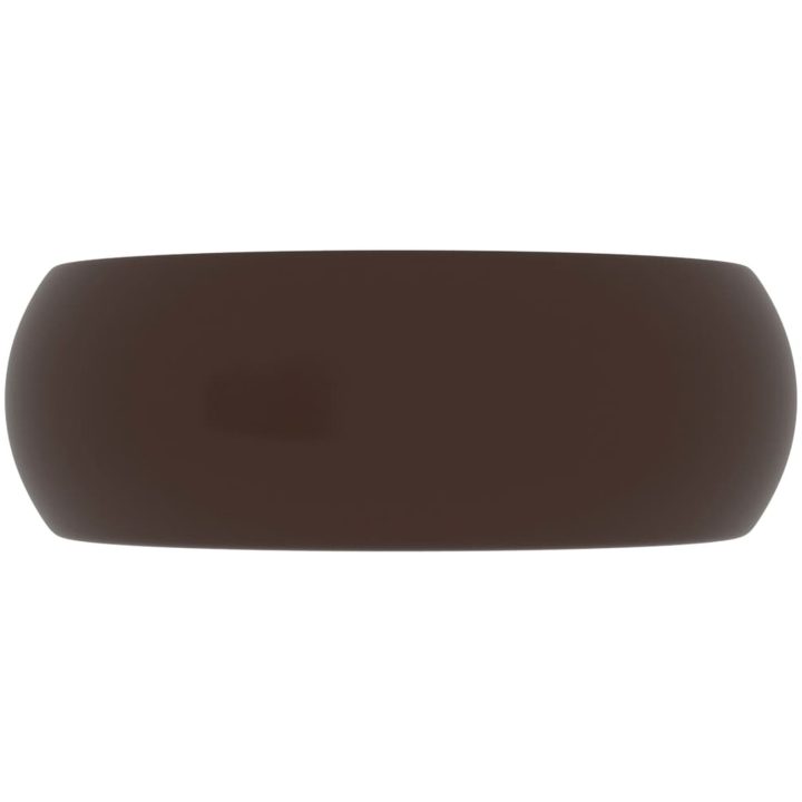 Lyxigt runt handfat matt mörkbrun 40x15 cm keramik vidaXL – bild 4