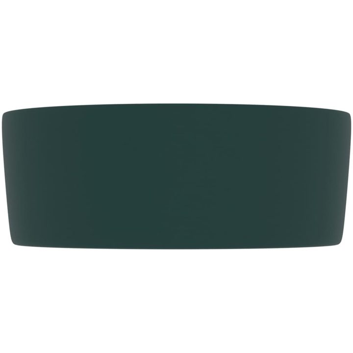 Lyxigt runt handfat matt mörkgrön 40x15 cm keramik vidaXL – bild 4