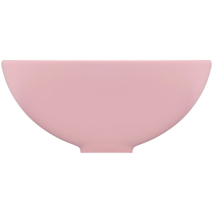 Lyxigt runt handfat matt rosa 32,5x14 cm keramik vidaXL – bild 4