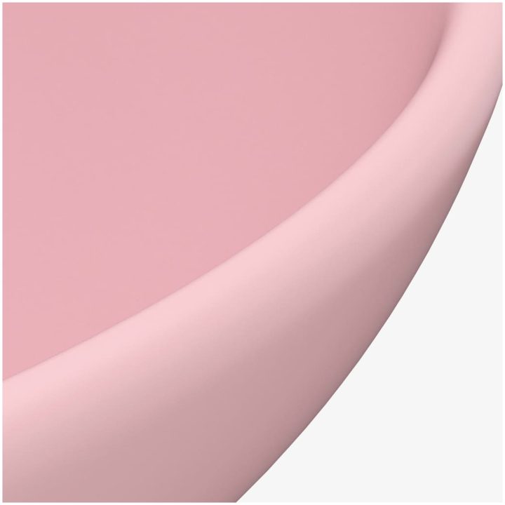 Lyxigt runt handfat matt rosa 32,5x14 cm keramik vidaXL – bild 5