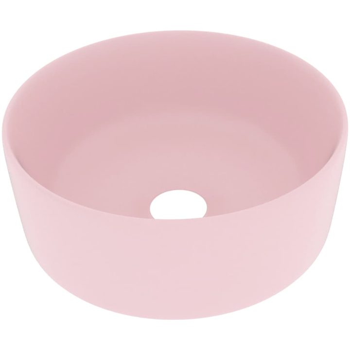 Lyxigt runt handfat matt rosa 40x15 cm keramik vidaXL – bild 2