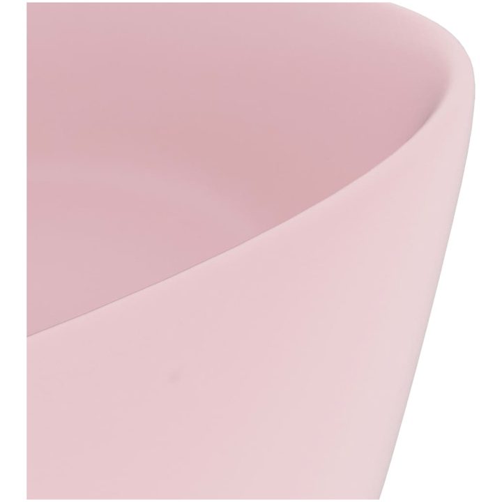 Lyxigt runt handfat matt rosa 40x15 cm keramik vidaXL – bild 5