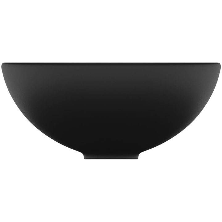 Lyxigt runt handfat matt svart 32,5x14 cm keramik vidaXL – bild 4