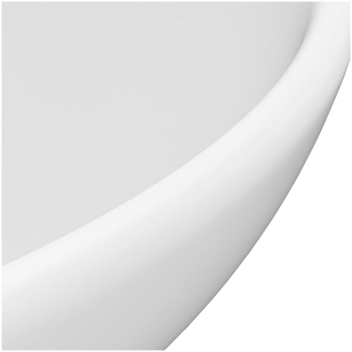 Lyxigt runt handfat matt vit 32,5x14 cm keramik vidaXL – bild 5