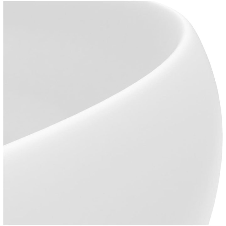 Lyxigt runt handfat matt vit 40x15 cm keramik vidaXL – bild 5