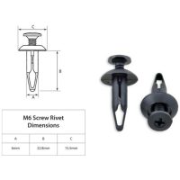 M6 Nylon Rivet 10 pieces BOLT