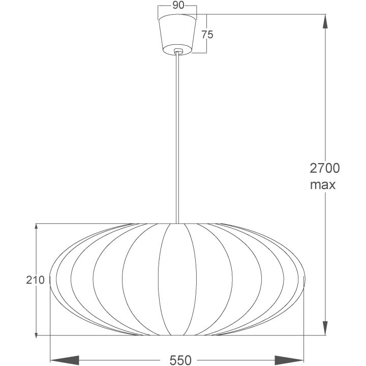 Mamsell Taklampa 55 Cm, Vit ANETA HOME Vit – bild 8