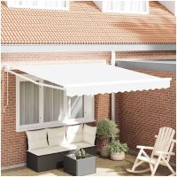 Manual Hopfällbar Markis Vit 300x250 cm, Markis Ersättningsskydd för 3x2.5 m Ram Vit vidaXL