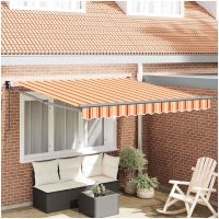 Manual Utdragbar Markis Gul och Orange 300x250 cm vidaXL