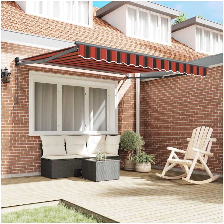 Manual Utdragbar Markis Orange och Brun 300x250 cm vidaXL Standard – bild 3