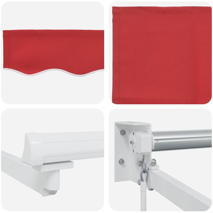 Manual Utdragbar Markis Röd 300x250 cm, Markis Ersättningsduk för 3x2,5 m Ram Röd vidaXL 2,5m x 2m – bild 8